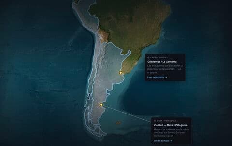 Interfaz de mapa de Faro con registros de gasto público